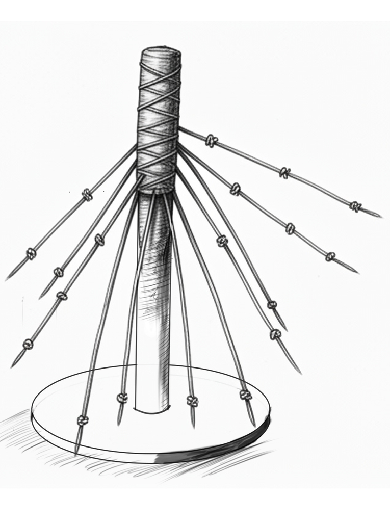 Installation concept sketch — quipu pole