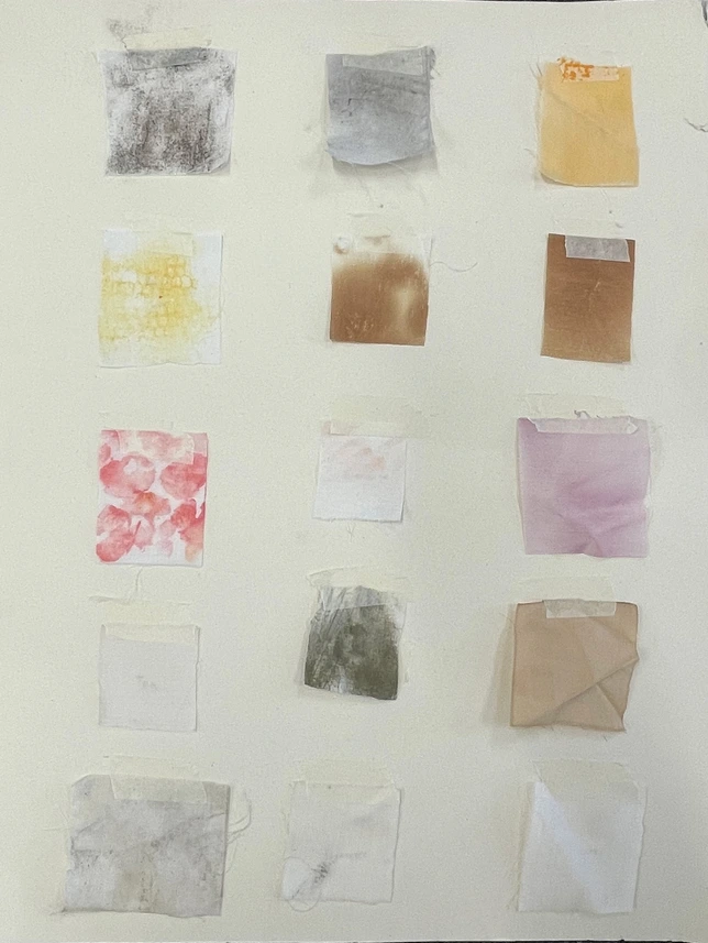 Final fabric swatches displayed on board