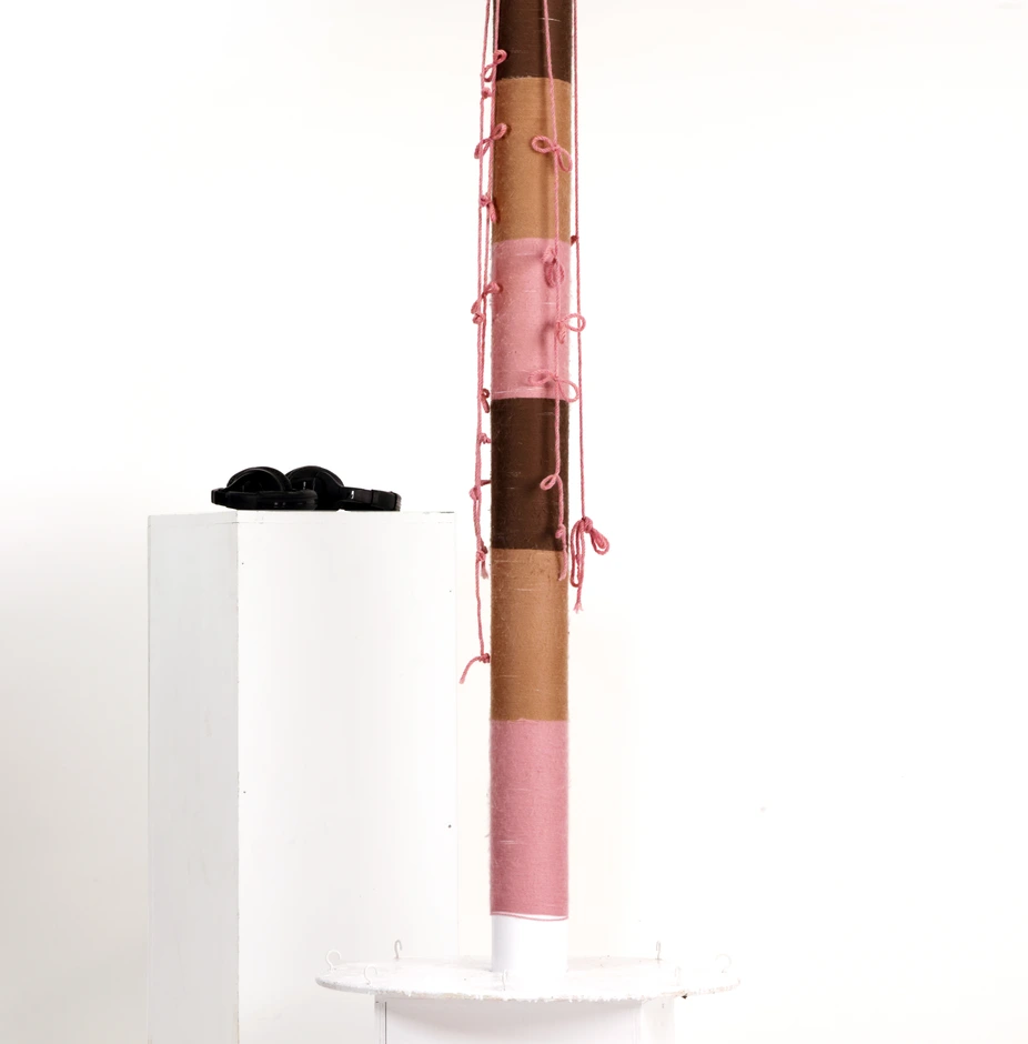 Final design — pole with headphone pedestal close